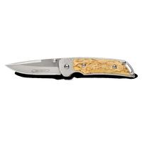 Marttiini MA915111 - 8cm Carbon Steel MFK Folding Knife (Curly Birch Handle)