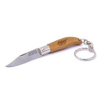 MAM_2000 - 45mm Stainless Steel Iberica Pocket Knife with Key Ring (Beech Hardwood Handle)