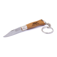 MAM_2002 - 45mm Stainless Steel Douro Pocket Knife with Keyring (Beech Hardwood Handle)