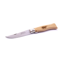 MAM_2006 - 75mm Stainless Steel Douro Pocket Knife with Blade Lock (Beech Hardwood Handle)