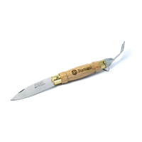 MAM_2020 - 61mm Stainless Steel Pocket Knife with Fork (Beech Hardwood Handle)