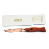 MAM_2062 - 105mm Stainless Steel Hunters Pocket Knife, Bronze Titanium Blade (Beech Hardwood Handle)