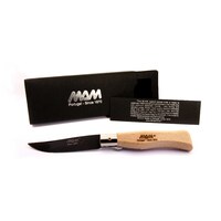 MAM_2109 - 83mm Black Titanium Douro Pocket Knife with Blade Lock (Light Wood Handle)