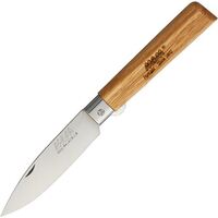 MAM_2136 - 88mm Stainless Steel Douro Pocket Knife with Tip Blade & Blade Lock (Oak Hardwood Handle)