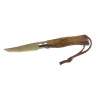 MAM_2147 - 90mm Stainless Steel Douro Pocket Knife with Blade Lock (Oak Hardwood Handle)