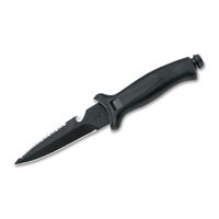 Maserin 'AQUATYS LINE' – Diving knife  S/S black blade 12cm long,  black handle with hammer in black sheath sheath.
