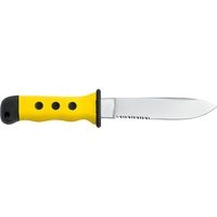 Maserin ''Boaties' knife  S/S 13.8cm blade,  yellow handle with sheath and marlin spike