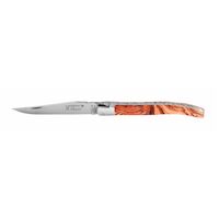 Robert David RDL1412OLI - 12cm Stainless Steel Laguiole Pocket Knife (Olive Wood Bolster Handle with Max Capdebarthes Pouch)