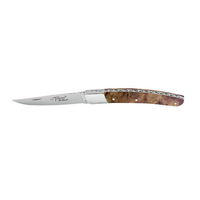 Robert David RDT0211NOY - 11cm Stainless Steel Thiers Folding Knife (Walnut Bolster Handle)