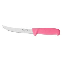 Victory 2/700/15 Curved pink handled boning knife 15cm long with leather sheath