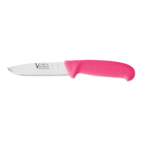 Victory Knives S10-330310 - 2mm x 10cm Stainless Steel Drop Point Knife with S10 Leather Sheath (Pink Progrip Handle)