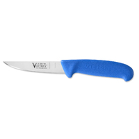 Victory Knives S10-330410 - 2mm x 10cm Stainless Steel Rabbiters Knife with S10 Leather Sheath (Blue Progrip Handle)