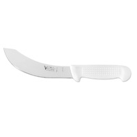 Victory Knives S2-210017 - 2.5m x 17cm Stainless Steel Skinning Knife with S2 Leather Sheath (White Plastic Handle)
