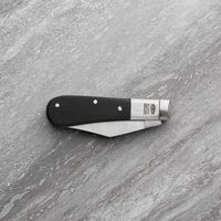Taylor's SH421 - 55mm Stainless Steel Barlow Pocket Knife 2 Blade with Clip & Pen Blade (Black Handle)