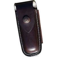 Rugged Luxury Leather Small Horizontal Pocket Knife Pouch - SHS