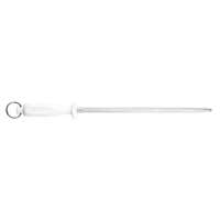 Victory Knives TI38  - 30cm Flugel Steel, Medium Grit (White Plastic Handle With Ring)