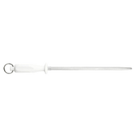 Victory Knives TI39  - 30cm Flugel Steel, Fine Grit (White Plastic Handle With Ring)