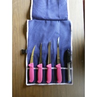 Victory Knives VICFIS1_Pink - Knife Roll For Inland/Coastal Fishing (Pink Progrip Handles)