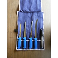Victory Knives VICFIS2_Blue - Knife Roll For Offshore/Large Fish (Blue Progrip Handles)